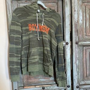 Alternative Green Camo Hoodie with Orange Print